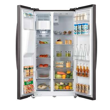 490L, Side By Side Refrigerator, 3-In-1 Auto Ice Maker, Dual Inverter, Alloy Cooling Back