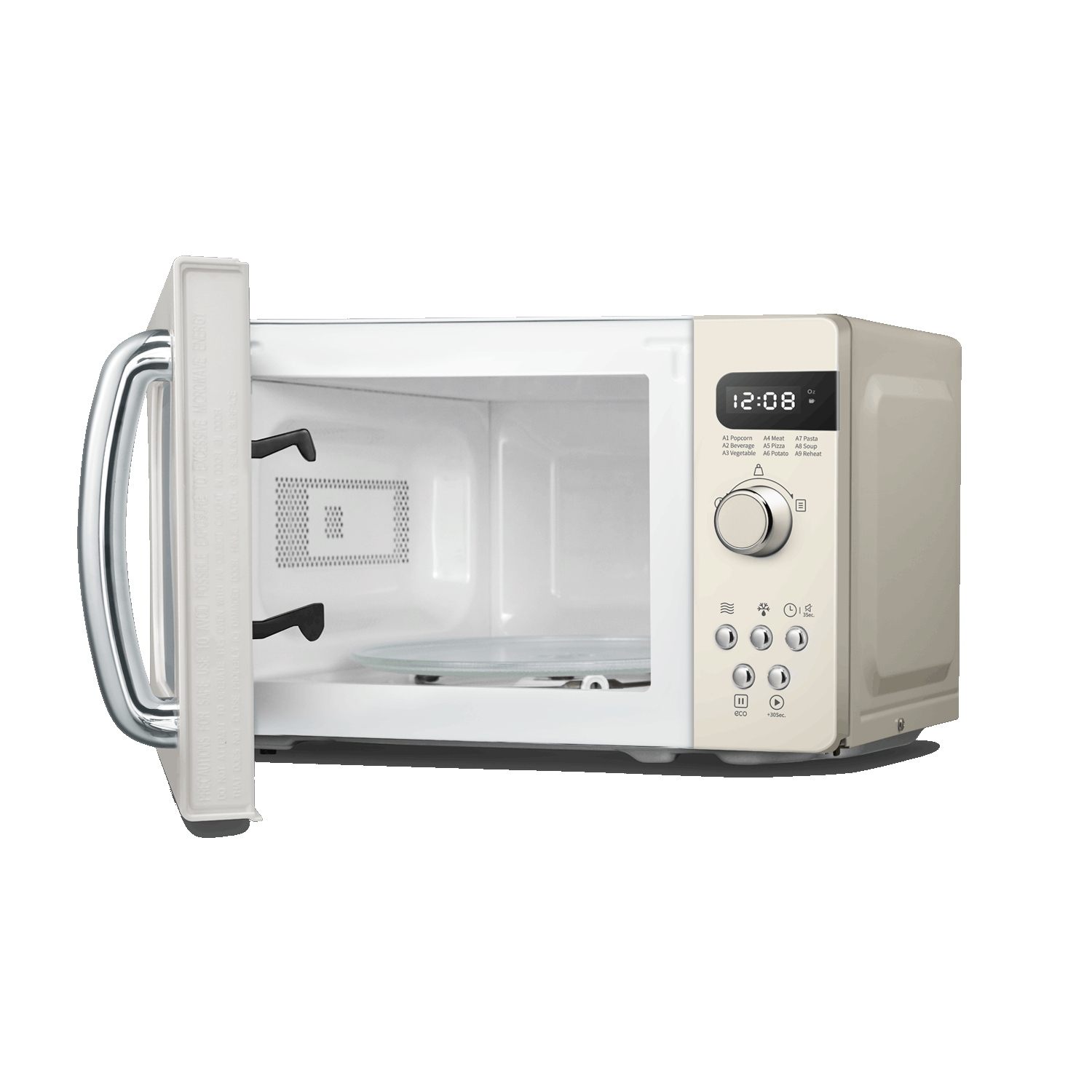 Daewoo 0.7 Cu. Ft. Retro Microwave Oven, Cream White