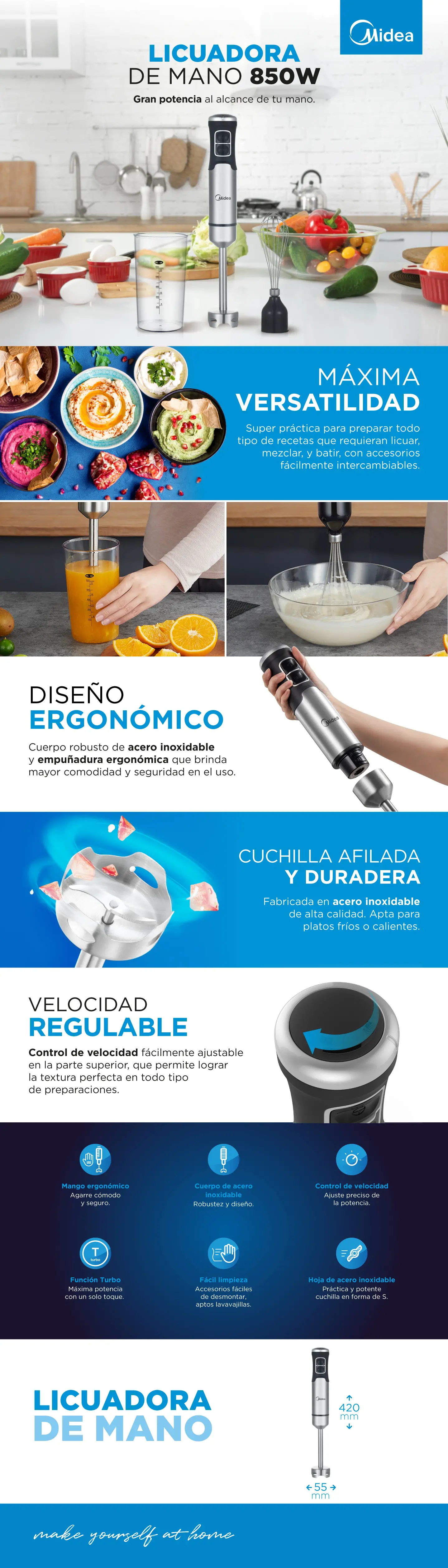 Licuadora de mano Midea - Minipimer