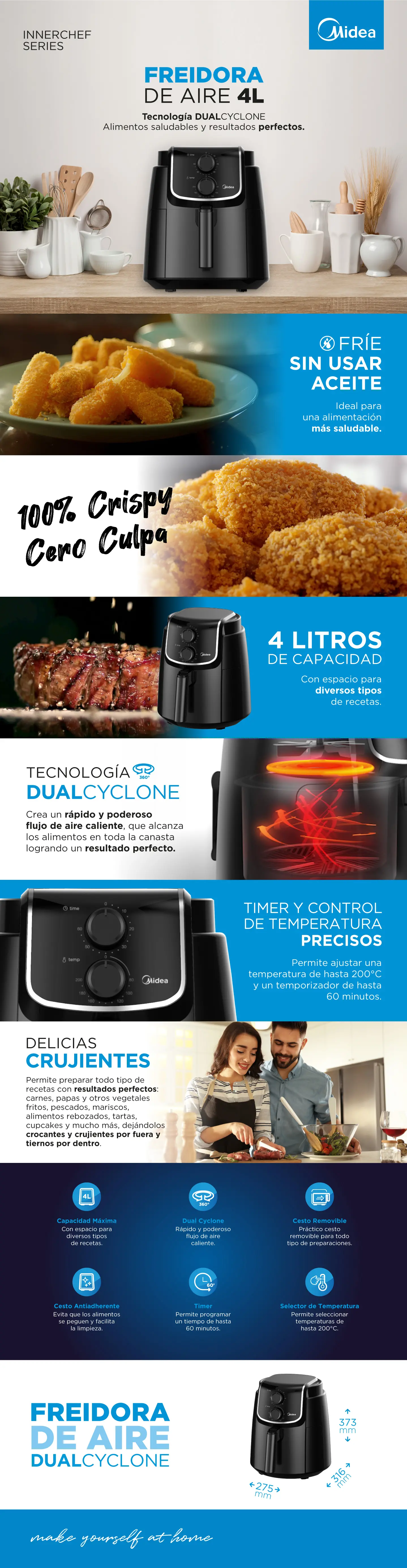 Freidora de aire Midea 4L Manual