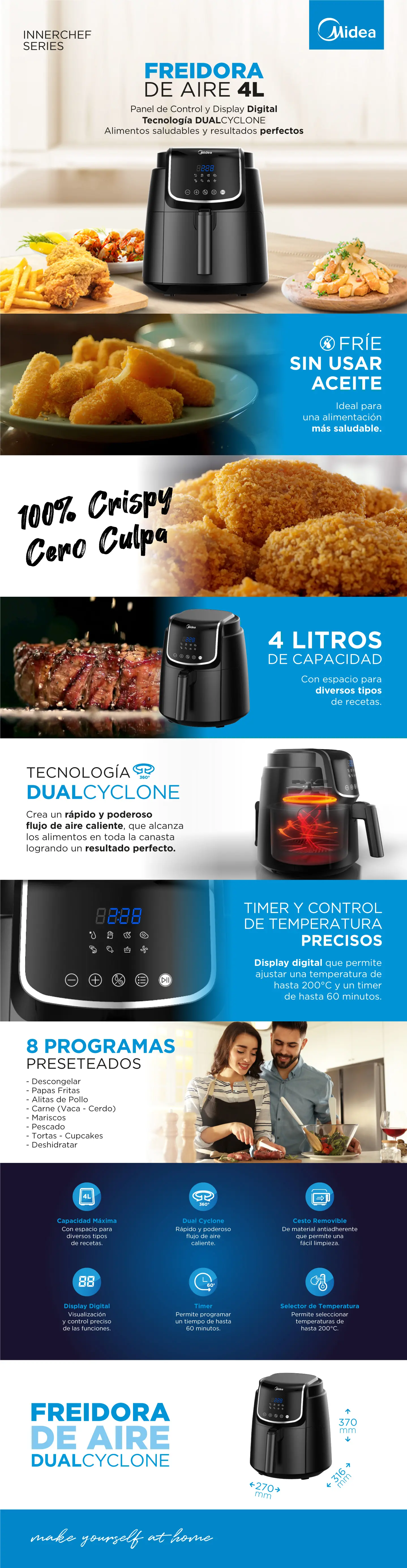 Freidora de aire Midea 4L Digital