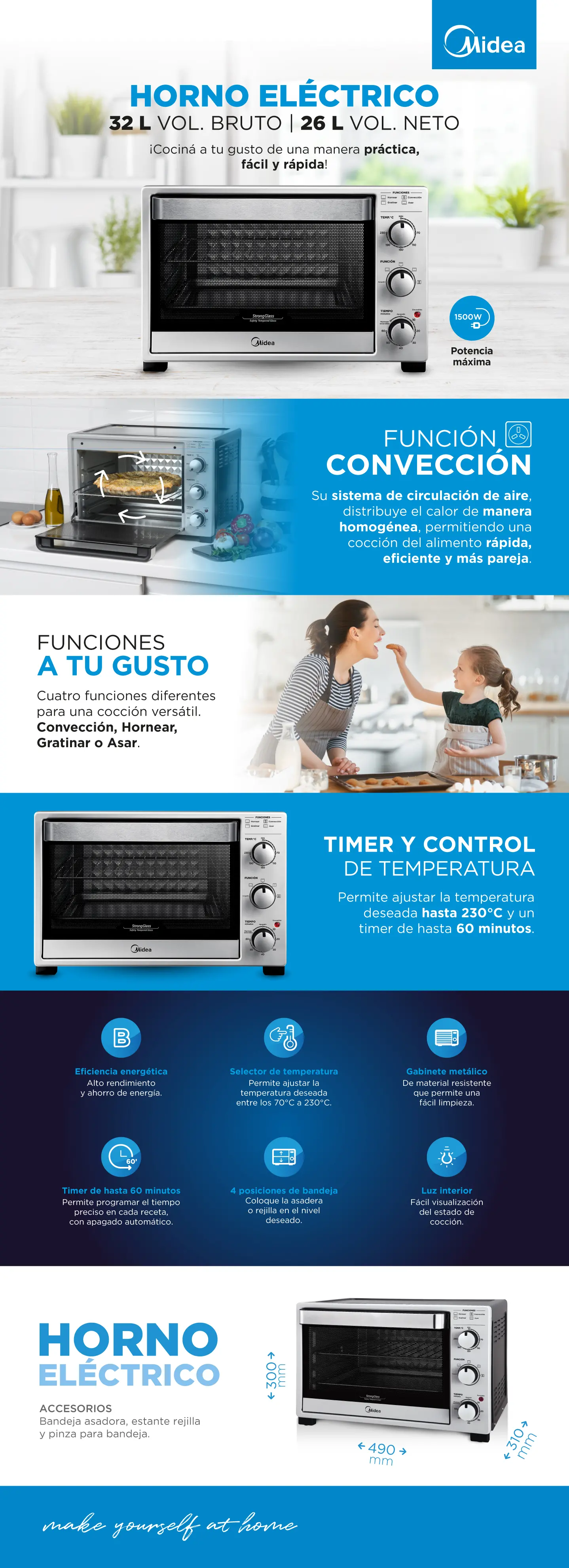 Horno electrico Midea 32L