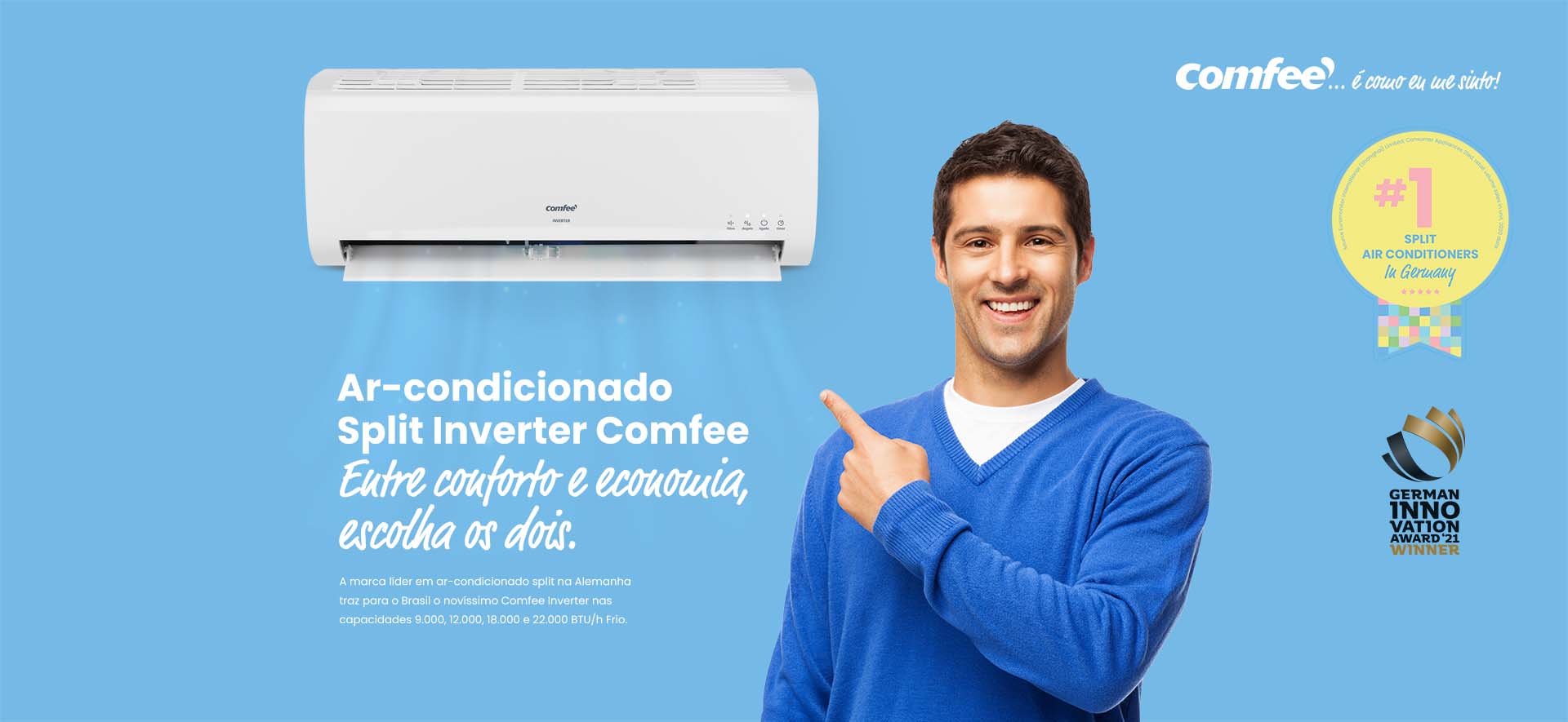 Ar Condicionado Split Hi Wall Inverter Comfee 12000Btus Frio - Ibyte