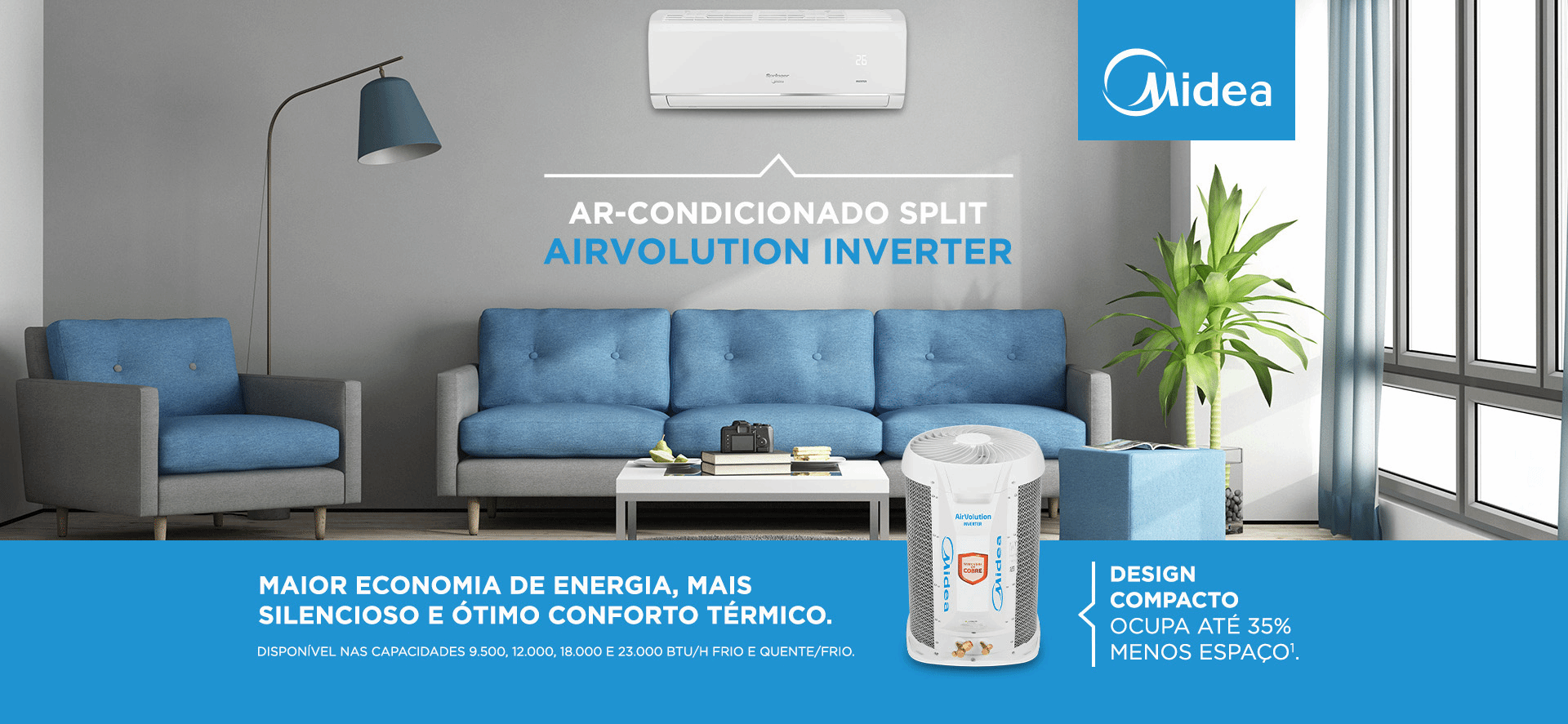 Ar Condicionado Split Springer Midea Hi Wall Airvolution 9000 BTUs Quente  Frio 42TFQA09S5 - 220V