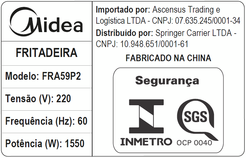 Fritadeira sem óleo GourmetFry Digital 4L Midea