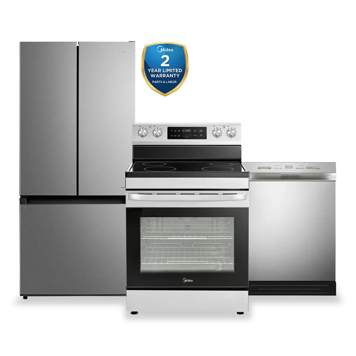 Ensemble de trois appareils pour la cuisine en inox