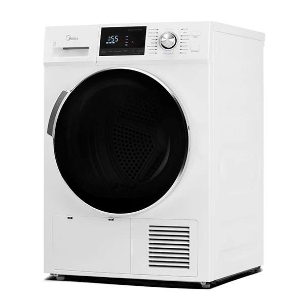 Midea MLE25H7BWW Bomba de calor, secadora de carga frontal sin ventilación,  lavadora apilable, eficiencia energética y ahorro de espacio, 4.4 pies