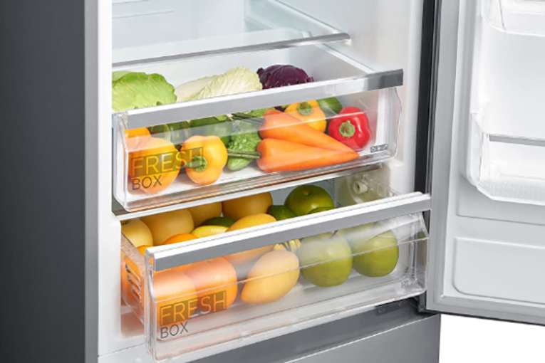 Kühlschrank mit Obst und Gemüse als Beispielbild für die Blog-Kategorie Kühlen & Gefrieren