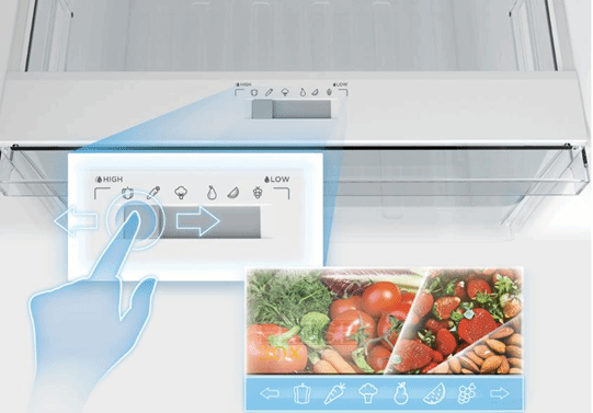 Humidity Control MIDEA Top Mount Refrigerator 463 Liter A+ - Stainless Steel MDRT645MTE46