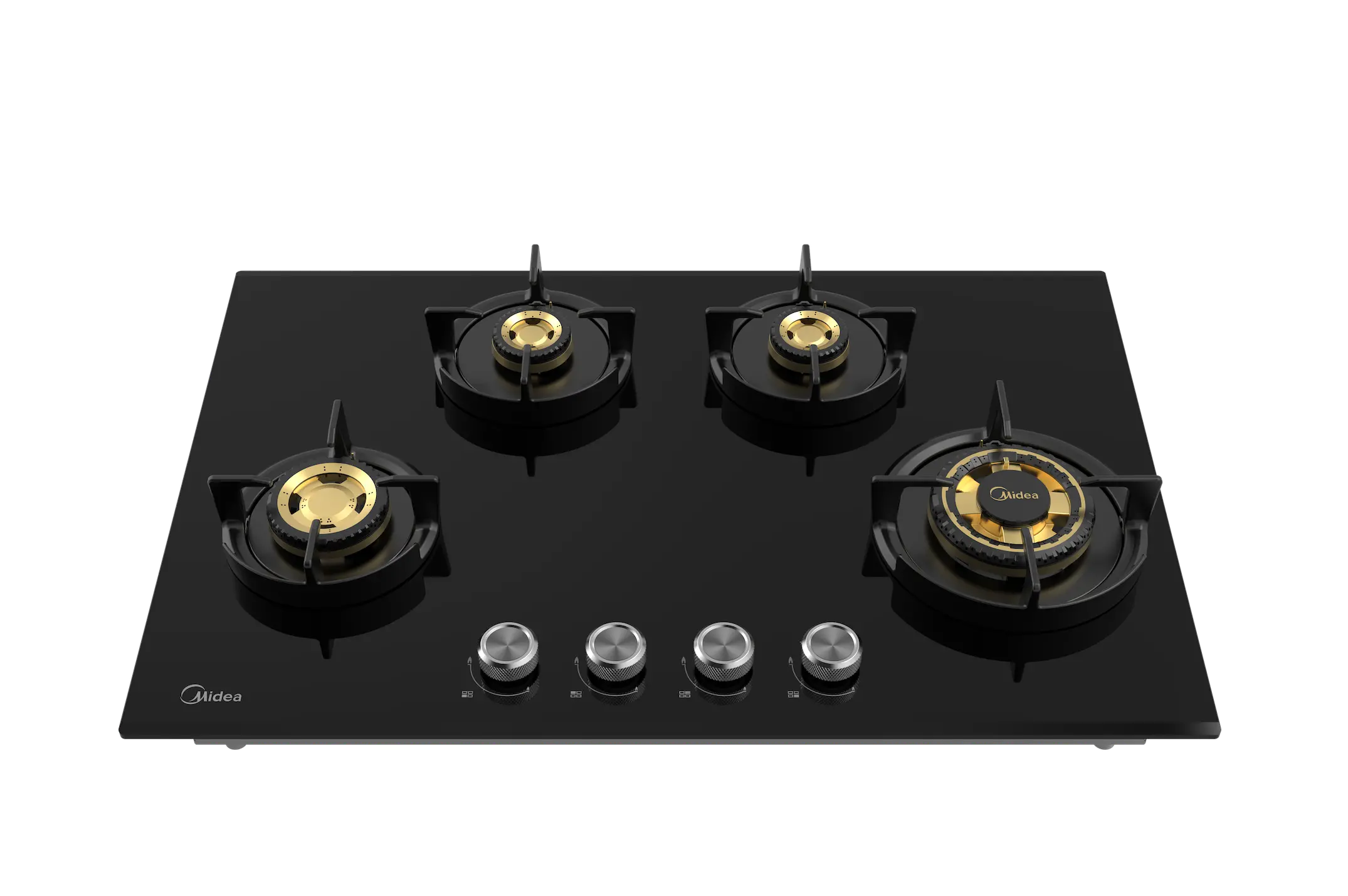 Midea Kitchen Built in Hob Full Brass Series 4 Burner, Flame Failure Device, Auto Ignition