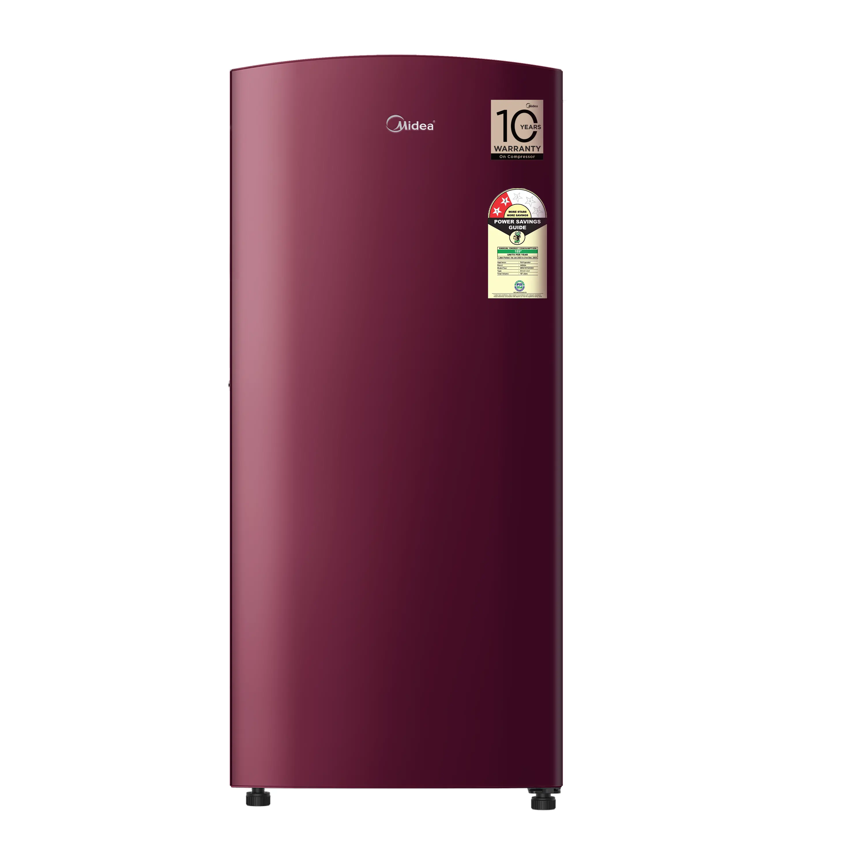 Midea 187L Direct Cool Refrigerator (2 Star, Wine)
