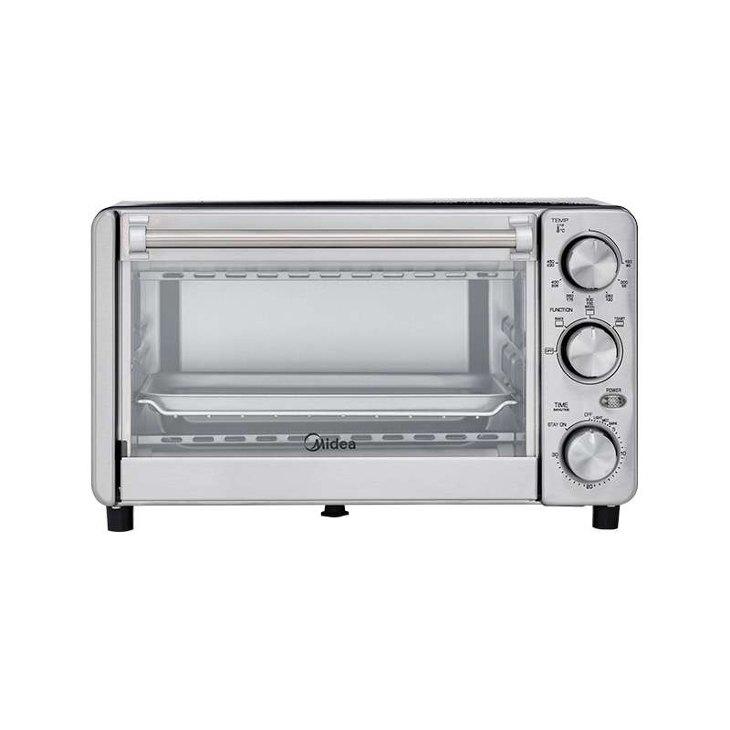 HORNO TOSTADOR MIDEA DE 12 LITROS Hornito eléctrico tostador de 12L 4 rebanadas potencia de 1100W cubierta de acero inoxidable timer de hasta 30 min rango de temperatura de 65232C cavidad galvanizada Tubo de cuarzo - MIDEA