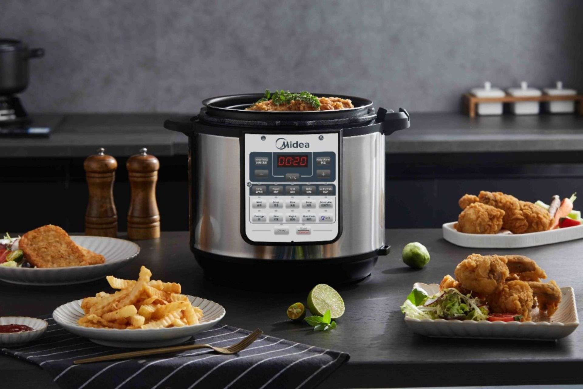 Dual Lid Multi Cooker, 1 lid for Air Fryer and 1 for Pressure Cooker MF ...