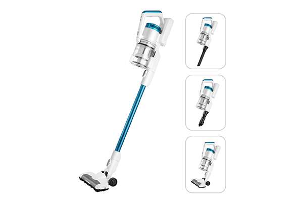 Midea Cordless Vacuum Cleaner MCS1825WB, High Efficiency Powerful Motor, 45 Minutes Long Runtime, Lightweight 2-in-1 Handheld Stick Vacuum Cleaner with LED Headlights - White and Blue