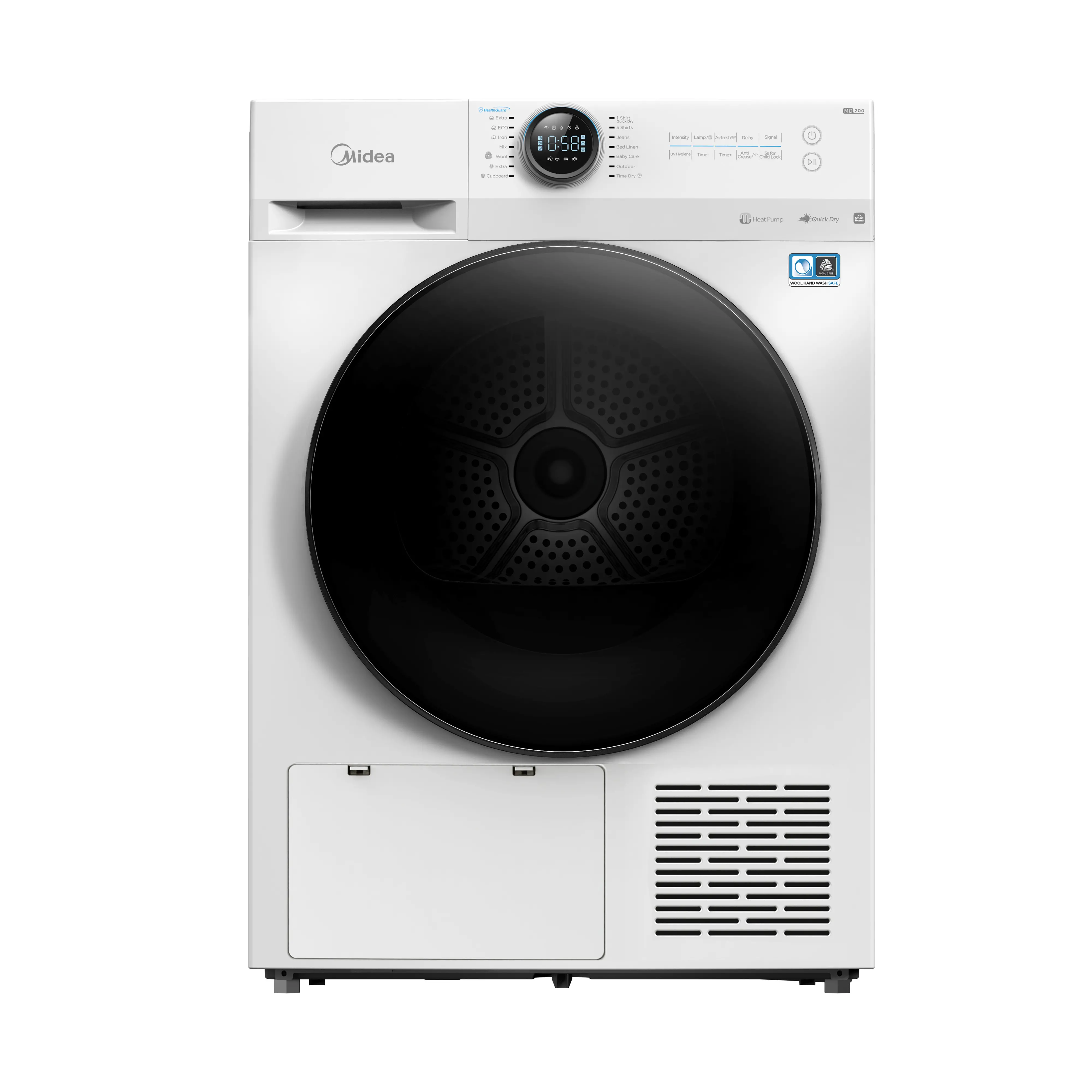 Midea MD200H80WB 8KG Front Loading Heat Pump Dryer A+++ Rated in White