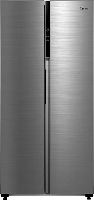 Midea Side By Side Refrigerator MDRS619FGF46 Freestanding American Fridge Freezer with Electronic Display, 460L Total No Frost 276L Fridge 184L Freezer, 83.5 Width, Energy Saving, Inox
