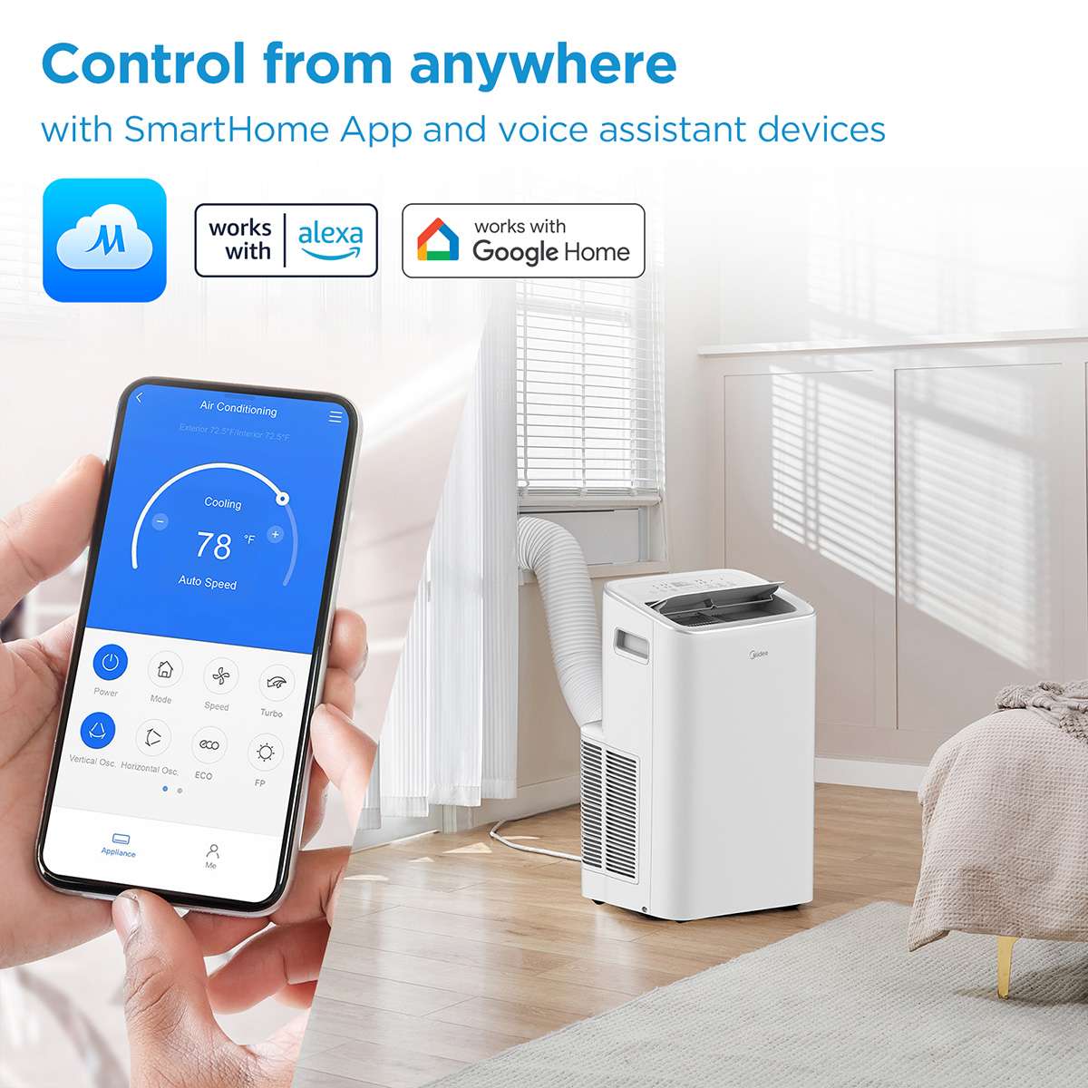midea smart inverter air conditioner adjust cooling