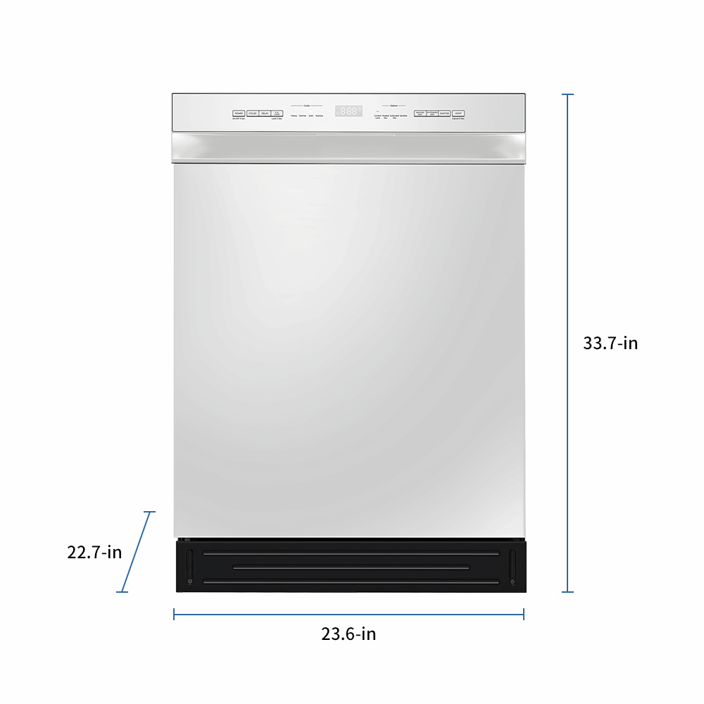 Midea White Front Control Built In Dishwasher