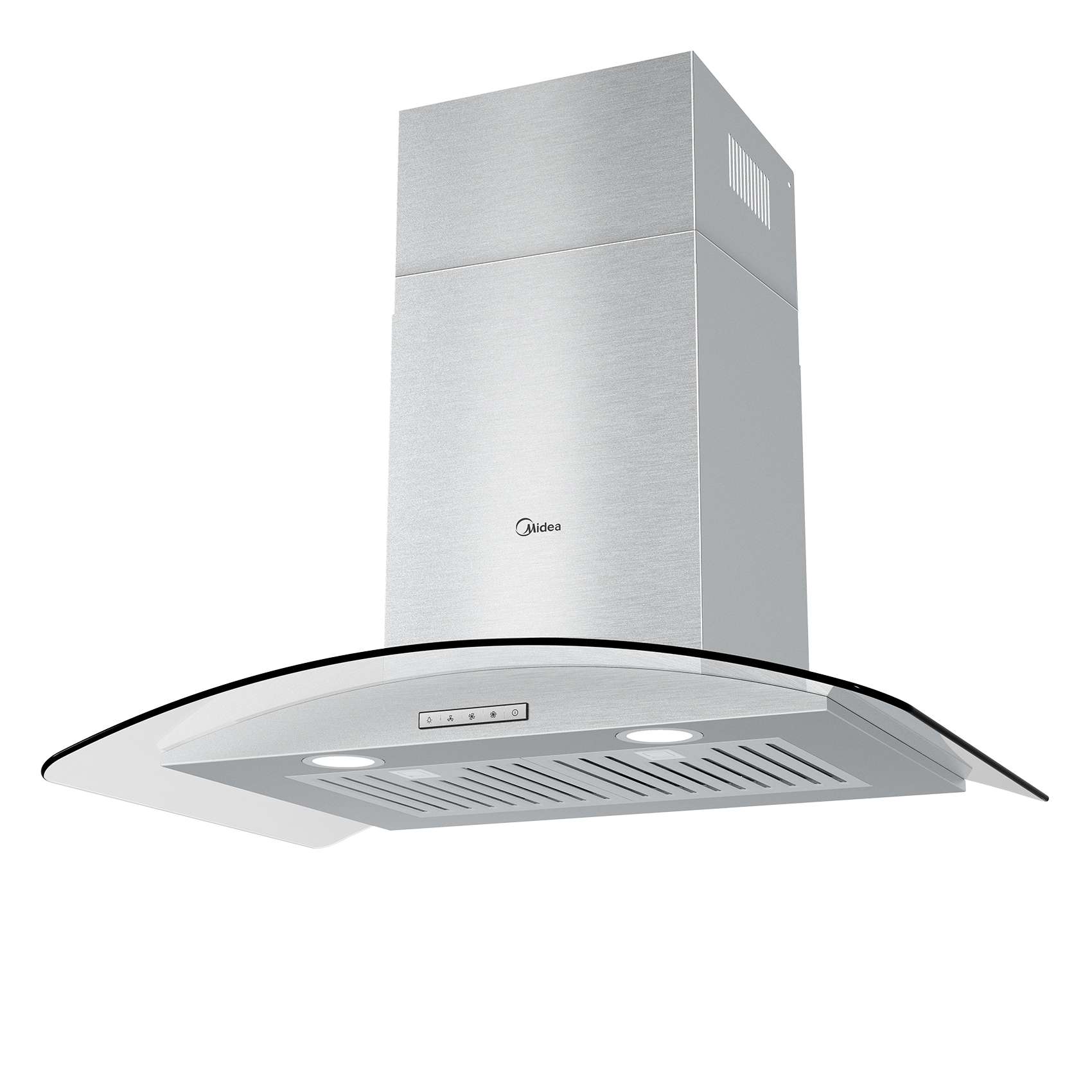 curved glass range hood