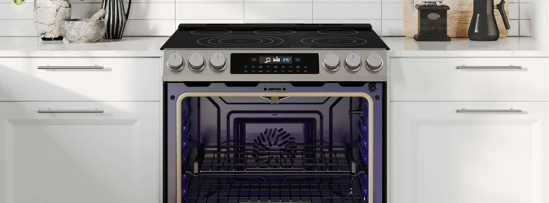 Midea 30 in. Slide-In Electric Range with Wi-Fi Connectivity and Fan Convection, Stainless Steel, MES30S2AST