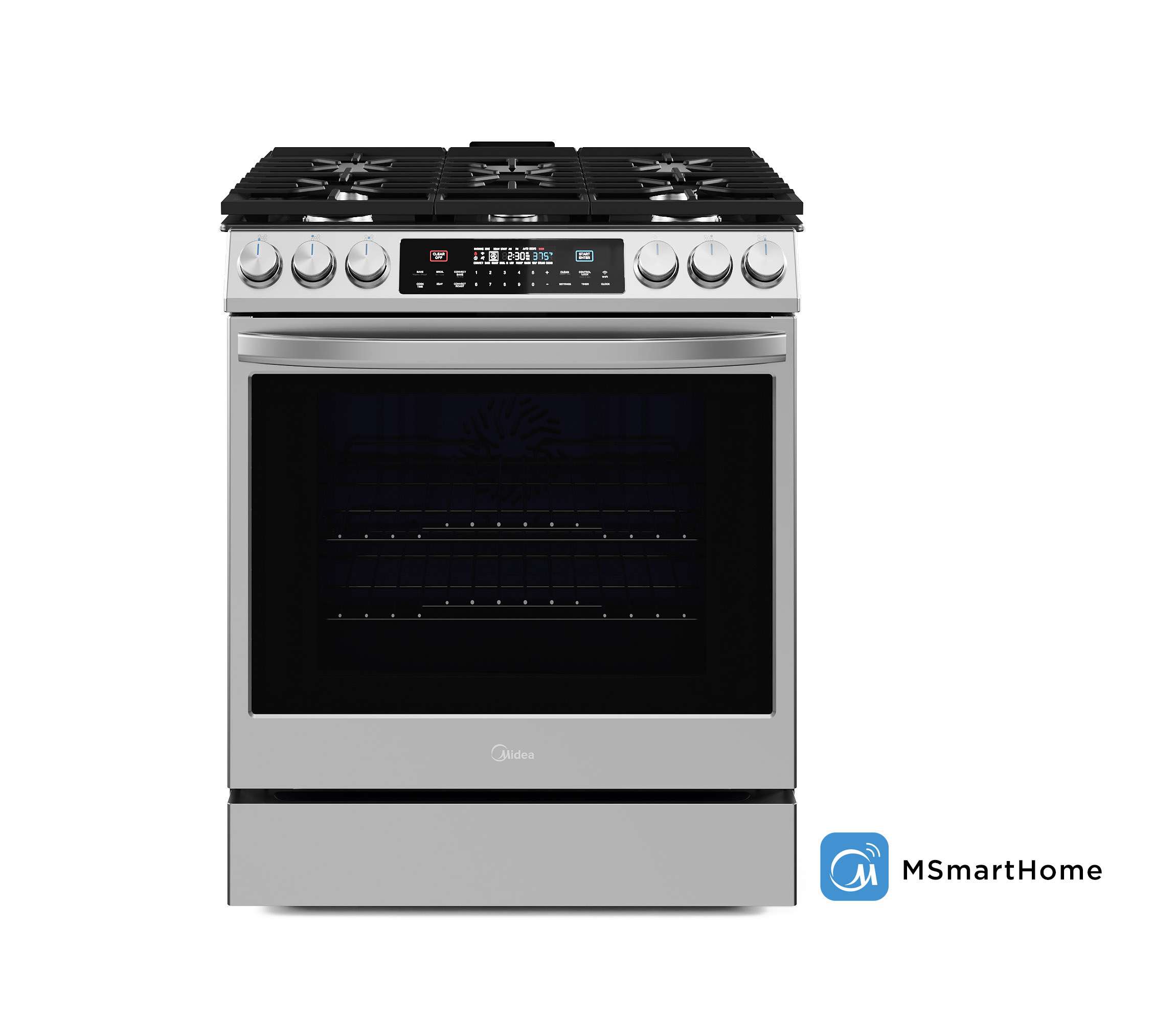 Midea 30-Inch Smart Slide-in Electric Range with 5 Elements Wi-Fi Enab