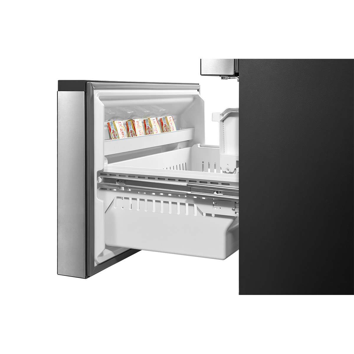 Midea 26.3-cu ft Side-by-Side Refrigerator with Ice Maker (Stainless Steel)  in the Side-by-Side Refrigerators department at