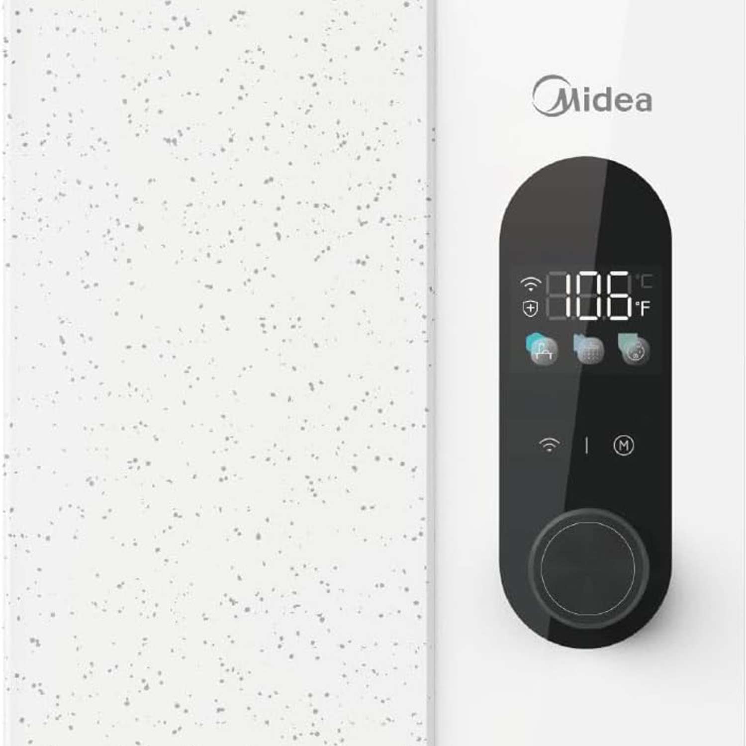 Midea 13KW Electric Tankless Water Heater, Touch Control, Wi-Fi Control, LED Display, Child Mode, 240 Volts with Automatic Power Modulation, On-demand Hot Water, White