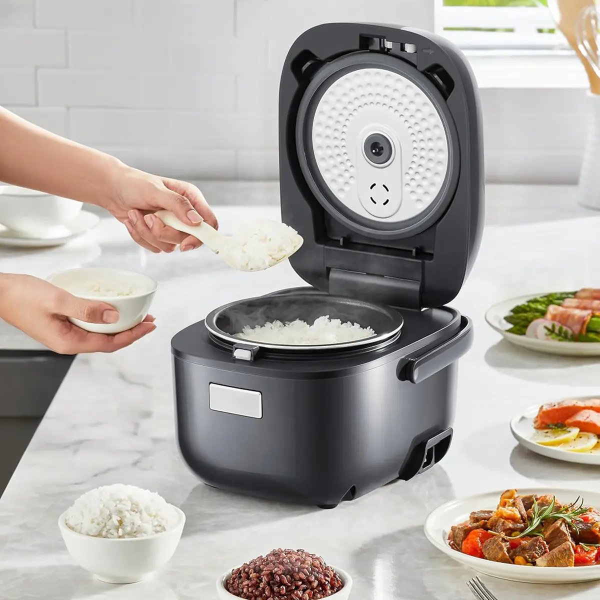 Cuiseur de riz numérique programmable 3 tasses avec 8 fonctions de cuisson
