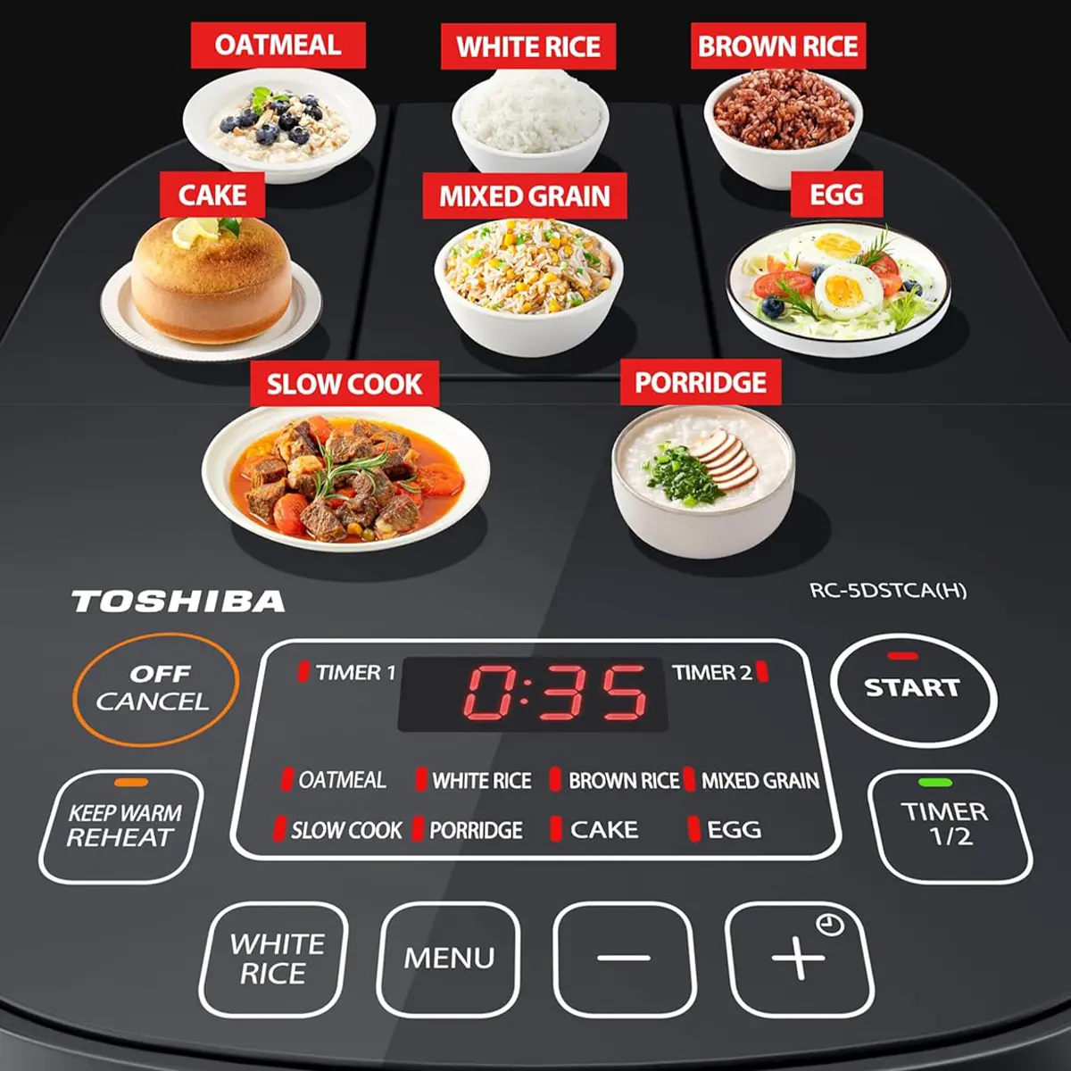 Cuiseur de riz numérique programmable 3 tasses avec 8 fonctions de cuisson