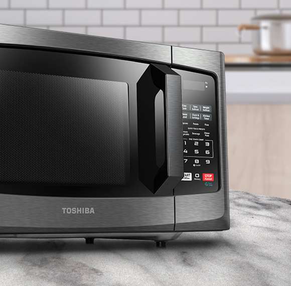 TOSHIBA EM925A5A-SS Countertop Microwave Oven, 0.9 Cu Ft With 10.6 Inch  Removable Turntable, 900W, 6 Auto Menus, Mute Function & ECO Mode, Child  Lock