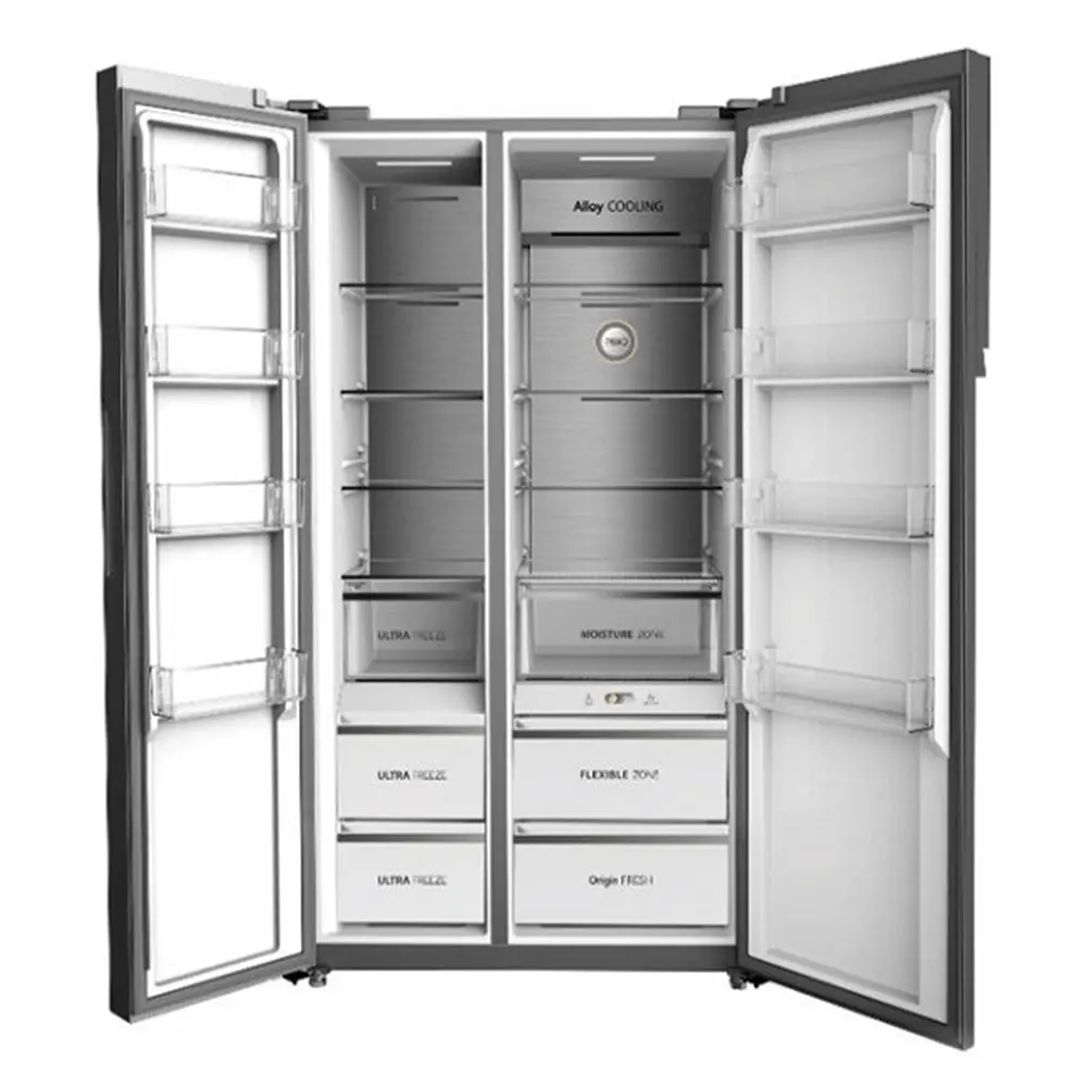 SIDE BY SIDE 562L BLACK GLASS COOLER