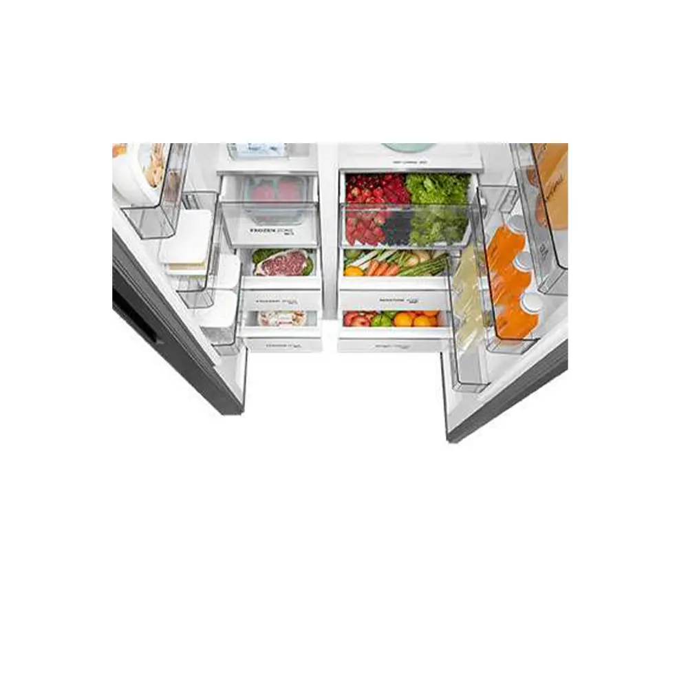 SIDE BY SIDE 562L BLACK GLASS COOLER