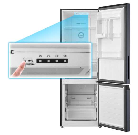 toshiba 349l bottom mount freezer with electronic control