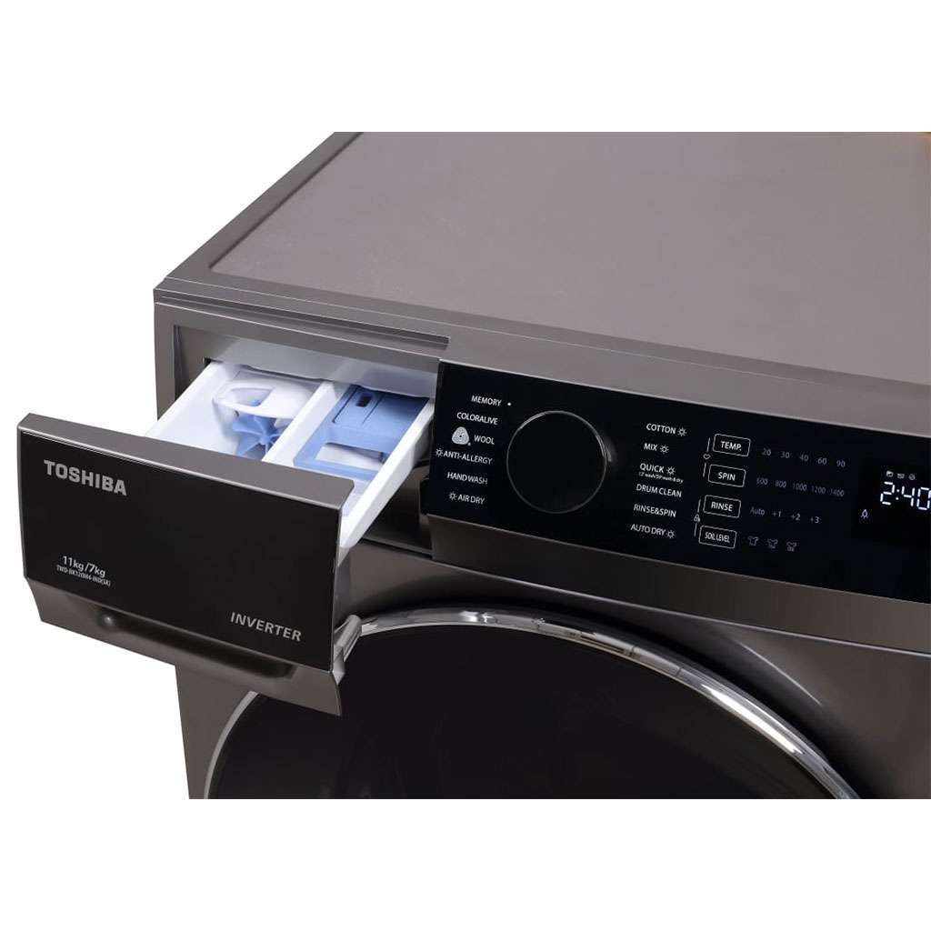 Toshiba 11.0/7.0 Kg 1400 Rpm Front Load Washer Dryer TWD-BK120M4-IND(SK) Banner 6