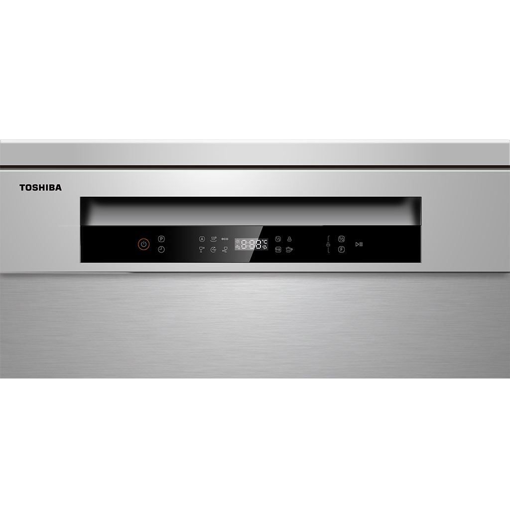 TOSHIBA DISHWASHER, 14 PLACE SETTING WITH 6 WASH PROGRAMME, LOADED HEIGHT ADJUSTABLE UPPER RACK WITH SLIDABLE TRAY