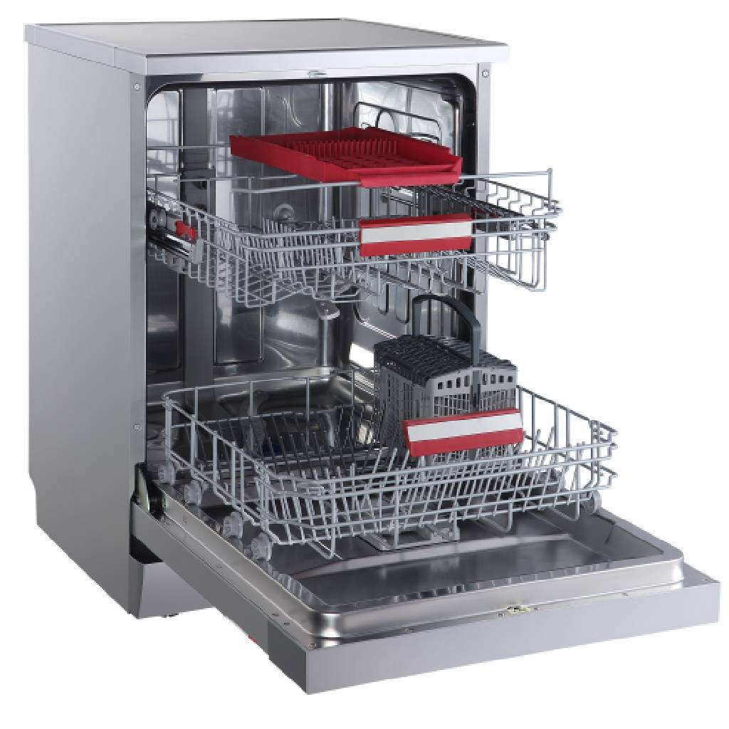 TOSHIBA DISHWASHER, 14 PLACE SETTING WITH 6 WASH PROGRAMME, LOADED HEIGHT ADJUSTABLE UPPER RACK WITH SLIDABLE TRAY