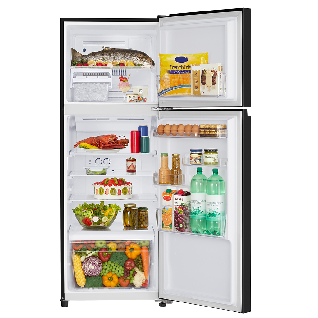TOSHIBA 325L DOUBLE DOOR REFRIGERATOR BROWN GLASS FINISH