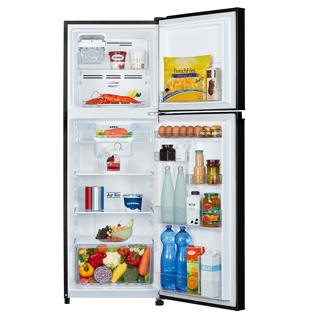 TOSHIBA 272L DOUBLE DOOR REFRIGERATOR BLUE UNI GLASS FINISH