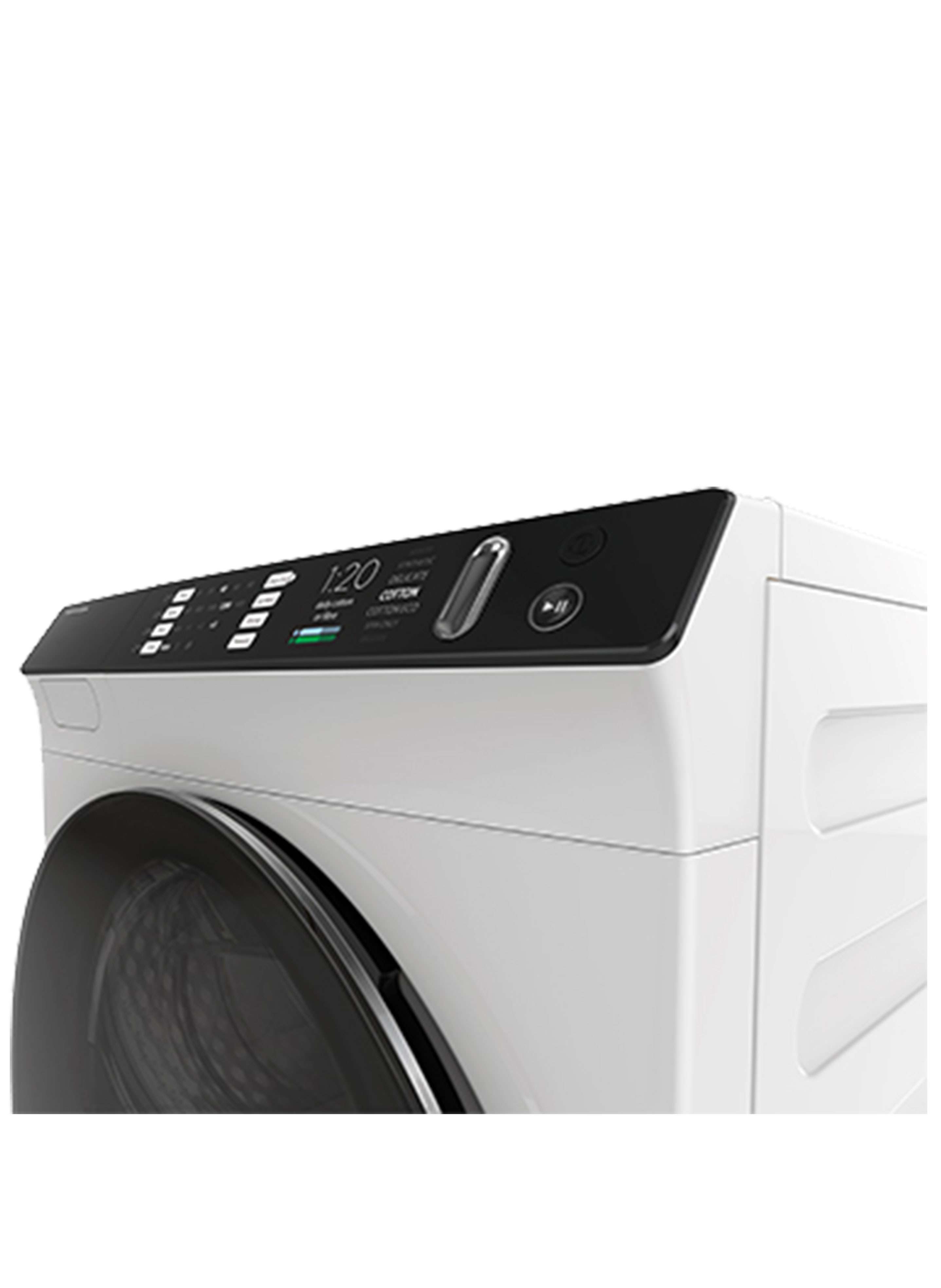 Front Load Washer Dryer Silver Side View 