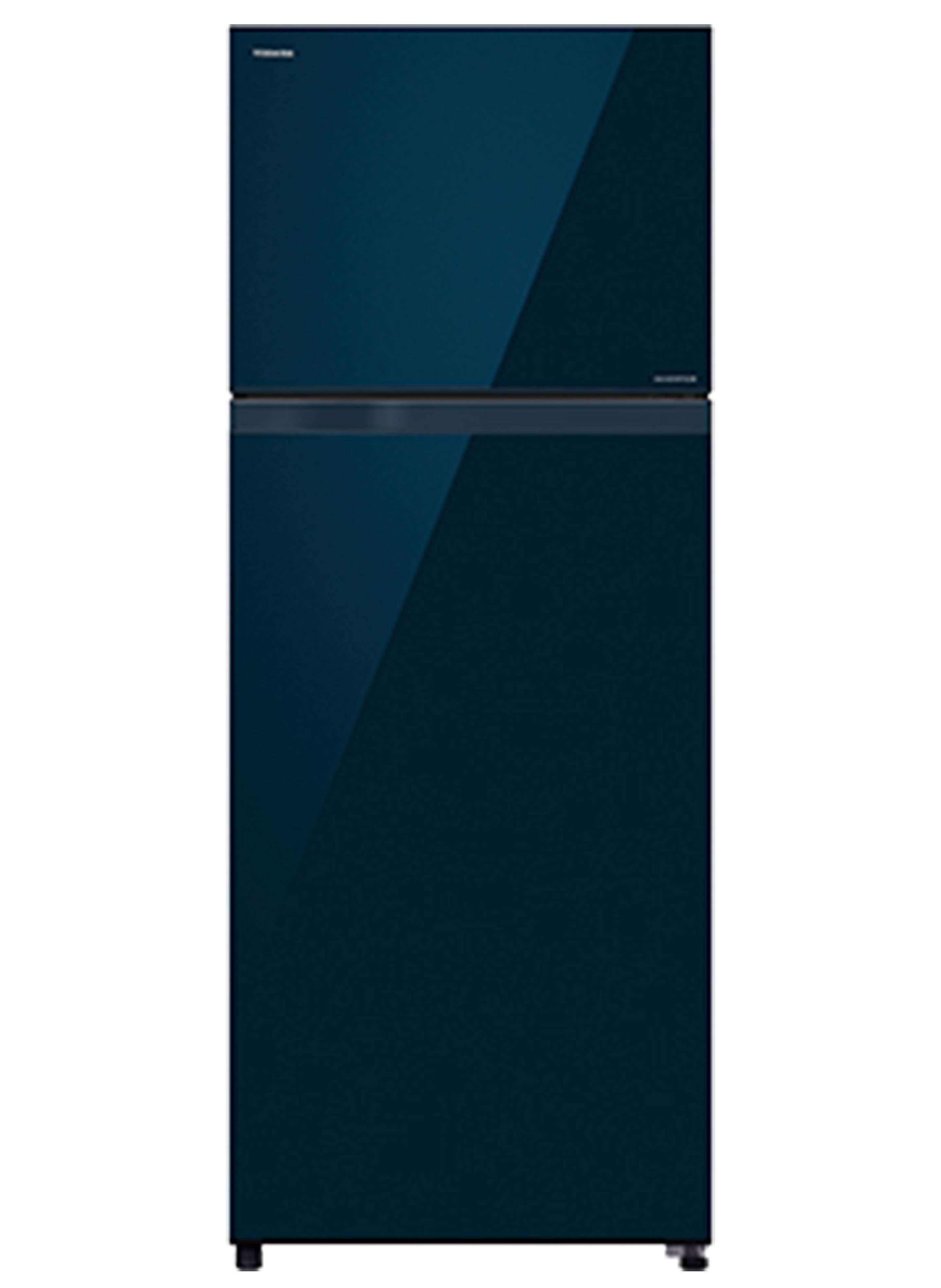 Glass Door Refrigerator Blue Green From Front