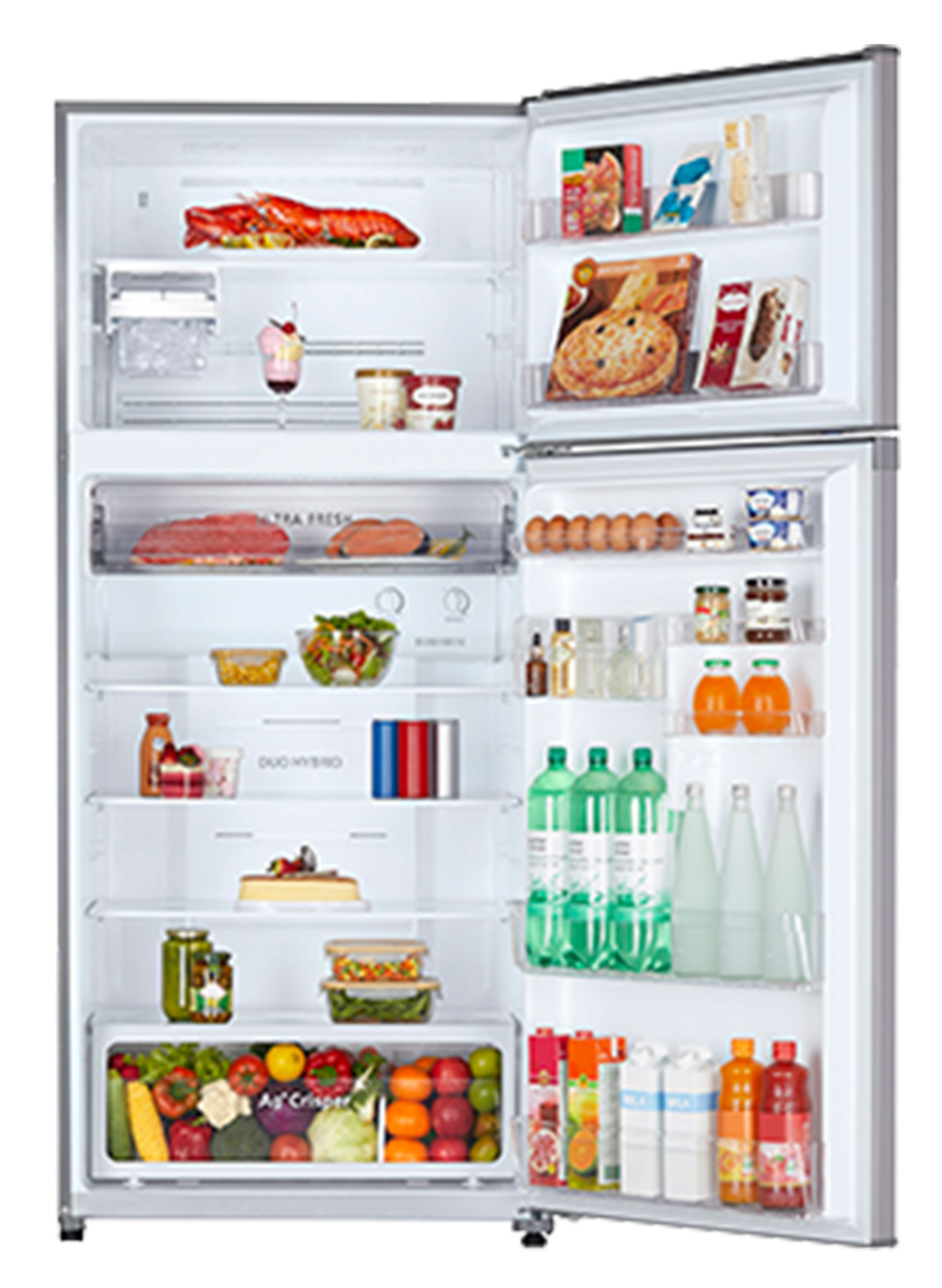 Refrigerator 554L Open With Food