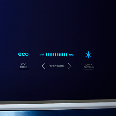 Glass Door Refrigerator Control Panel From Front
