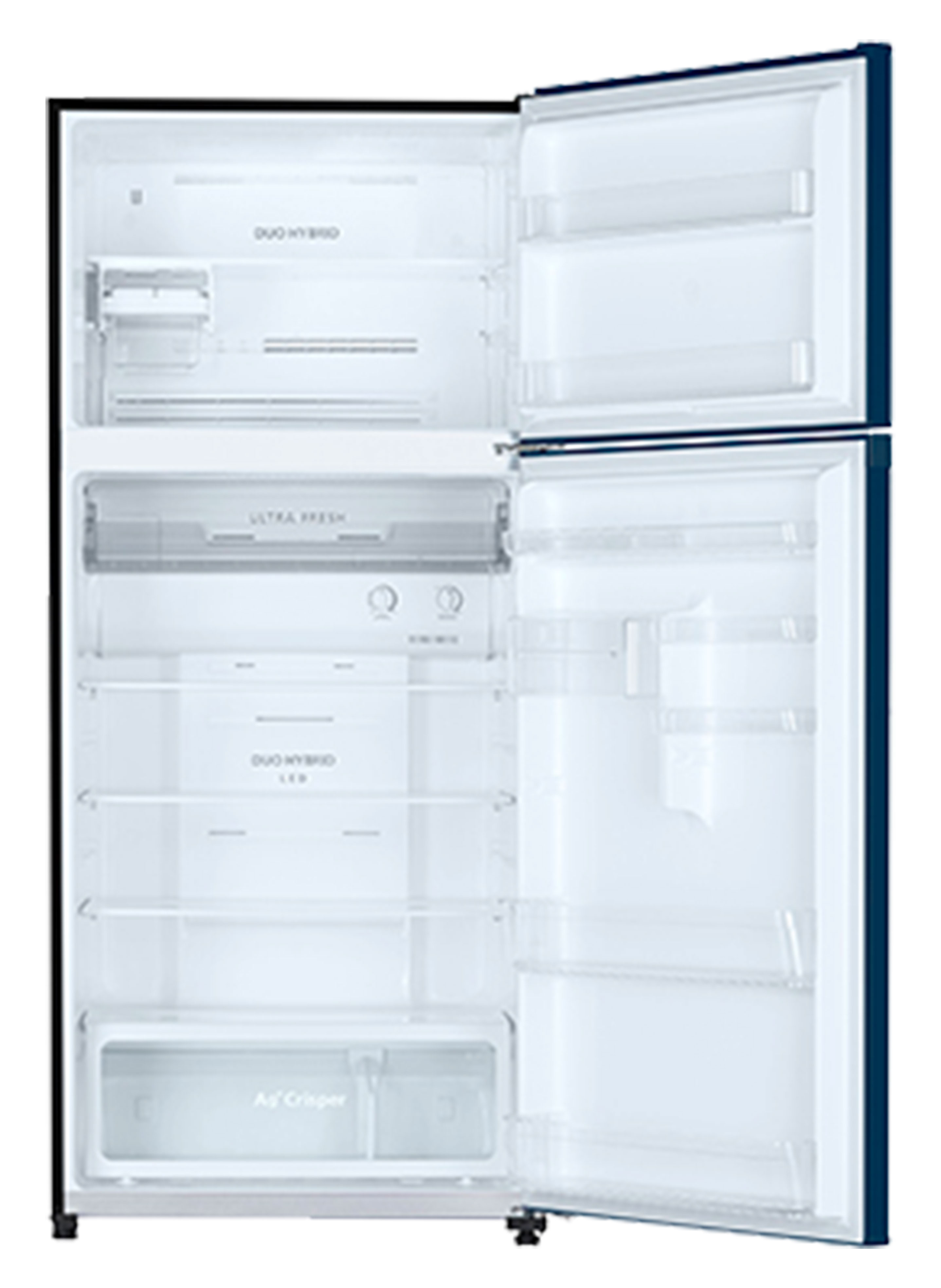 Glass Door Refrigerator  608L Empty Open Fridge