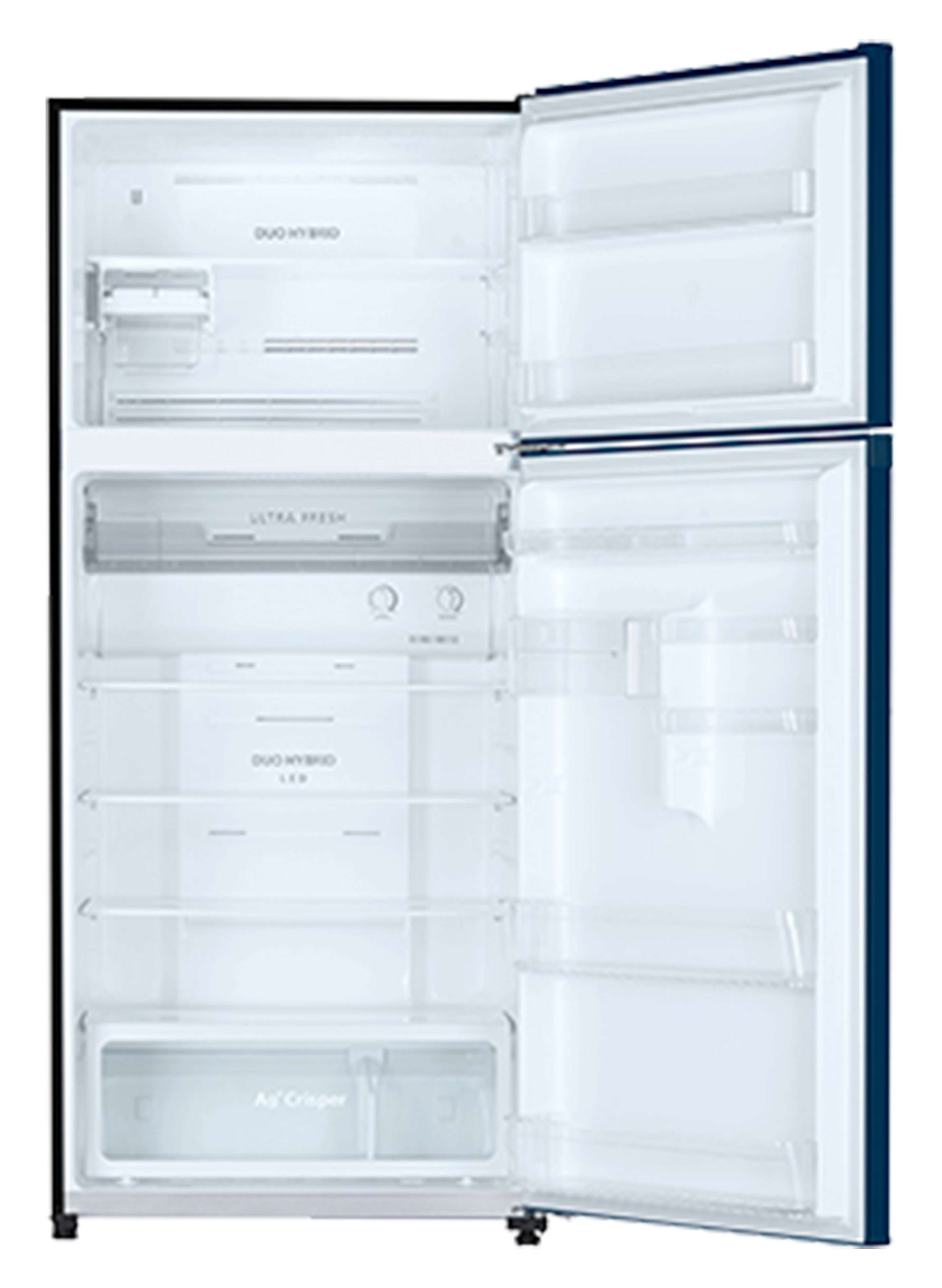 Glass Door Refrigerator  608L Empty Open Fridge