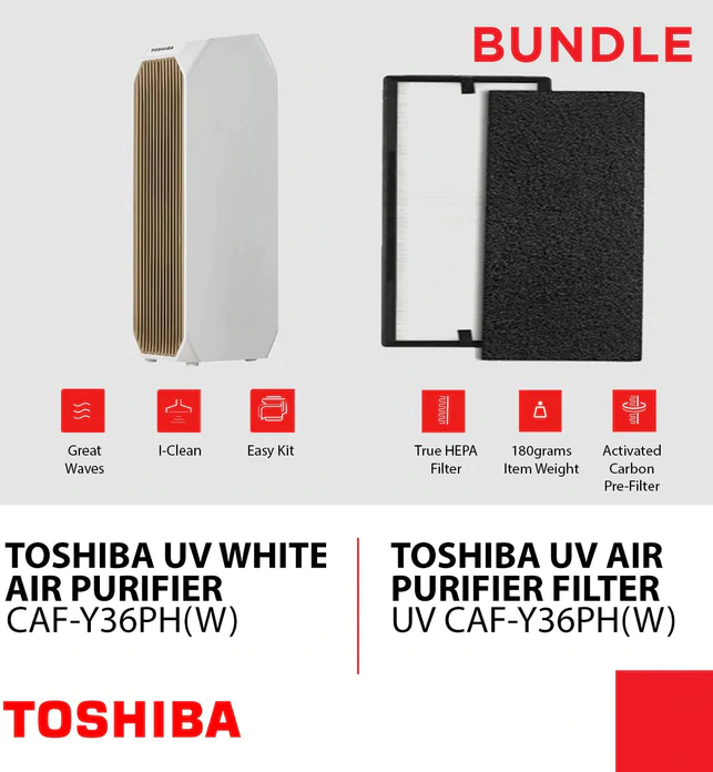 BUNDLE PROMO: TOSHIBA AIR PURIFIER + TOSHIBA TRUE HEPA FILTER SET FOR TOSHIBA AIR PURIFIER