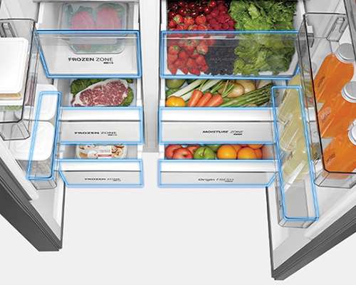 Jak przechowywać jedzenie w lodówce Toshiba? Schemat pełnej chłodziarki