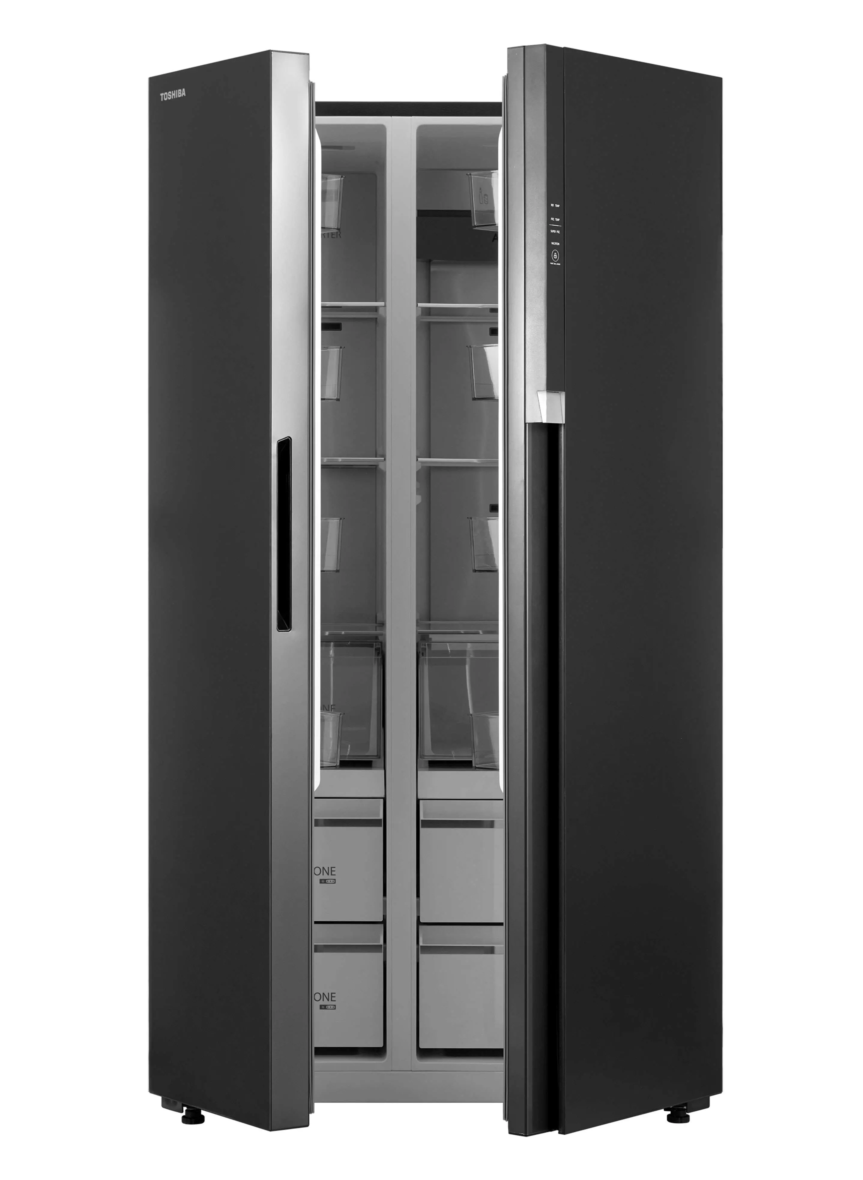 Toshiba Side by side refrigerator, Net 584L, 20.6 Cu.ft.