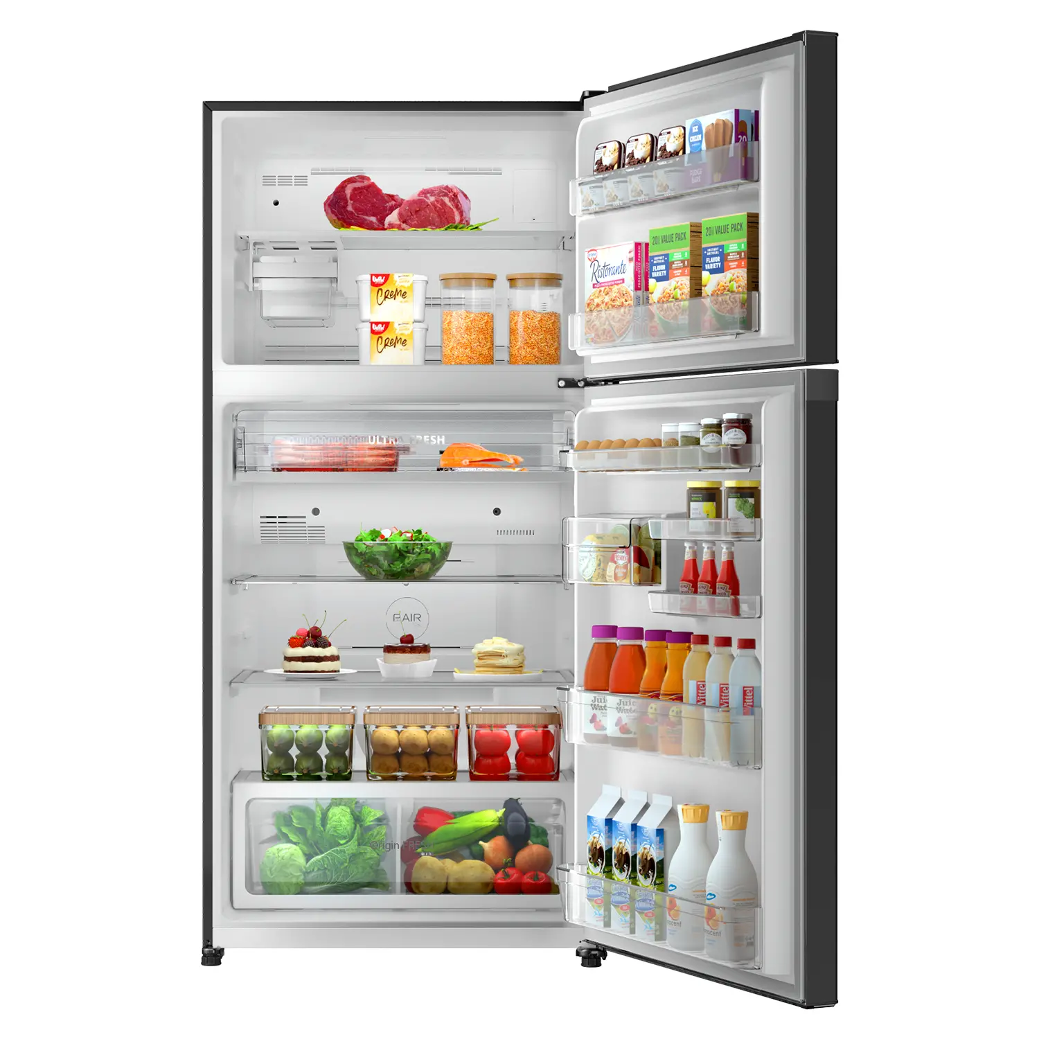 Toshiba Top Mount Refrigerator, Net 554L, 19.6 Cu.ft.