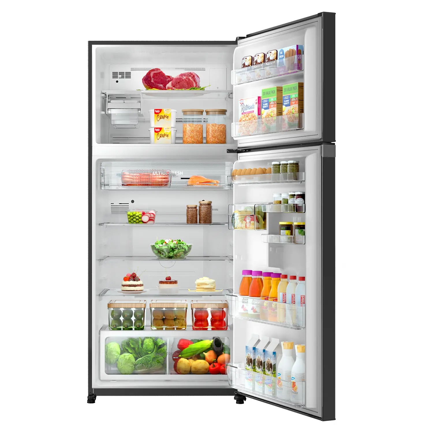 Toshiba Top Mount Refrigerator, Net 608L, 21.5 Cu.ft.