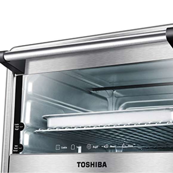 Toshiba Digital Toaster Oven with Double Infrared Heating and Speedy Convection, Larger 6-slice/12-inch Capacity, 1700W, 10 Functions and 6